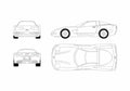 Blueprint Chevrolet Corvette C5 Coupe 1997 A4 Photo Print