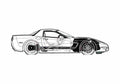 Blueprint Chevrolet Corvette C5 Z06 Coupe 2003 A4 Photo Print