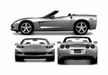 Blueprint Chevrolet Corvette C6 Cabriolet 2004 A4 Photo Print
