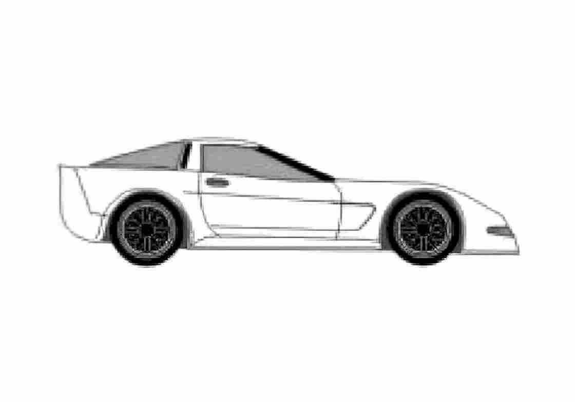 Blueprint Chevrolet Corvette C6 Concept Coupe 2004 A4 Photo Print