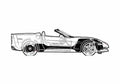 Blueprint Chevrolet Corvette C6 Convertible Cabriolet 2005 A4 Photo Print