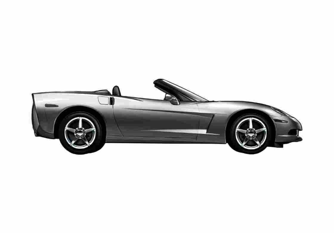 Blueprint Chevrolet Corvette C6 Convertible Cabriolet 2006 A4 Photo Print