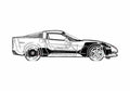 Blueprint Chevrolet Corvette C6 Coupe 2005 A4 Photo Print