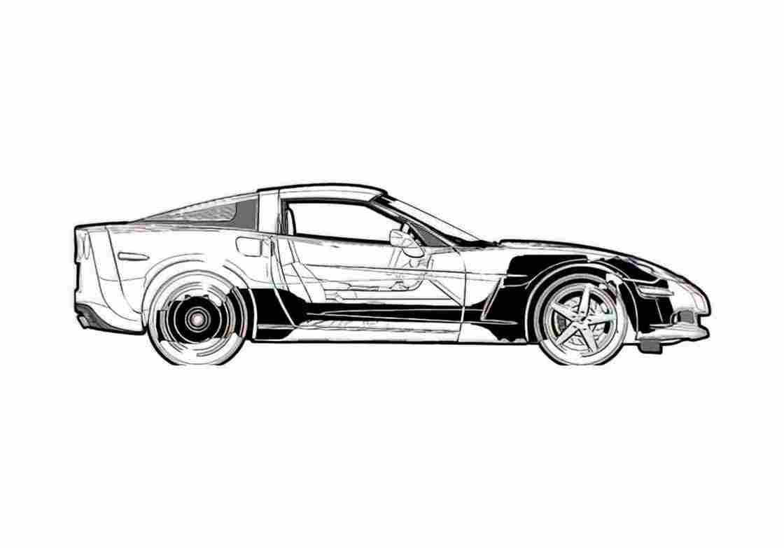 Blueprint Chevrolet Corvette C6 Coupe 2005 A4 Photo Print