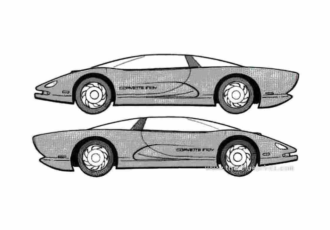 Blueprint Chevrolet Corvette Indy Coupe 1986 A4 Photo Print