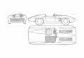 Blueprint Chevrolet Corvette Stingray Racer Targa 1958 A4 Photo Print