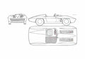 Blueprint Chevrolet Corvette Stingray Racer Targa 1963 A4 Photo Print