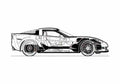 Blueprint Chevrolet Corvette Z06 Coupe 2011 A4 Photo Print