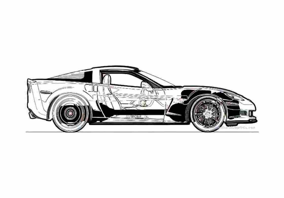Blueprint Chevrolet Corvette Z06 Coupe 2011 A4 Photo Print