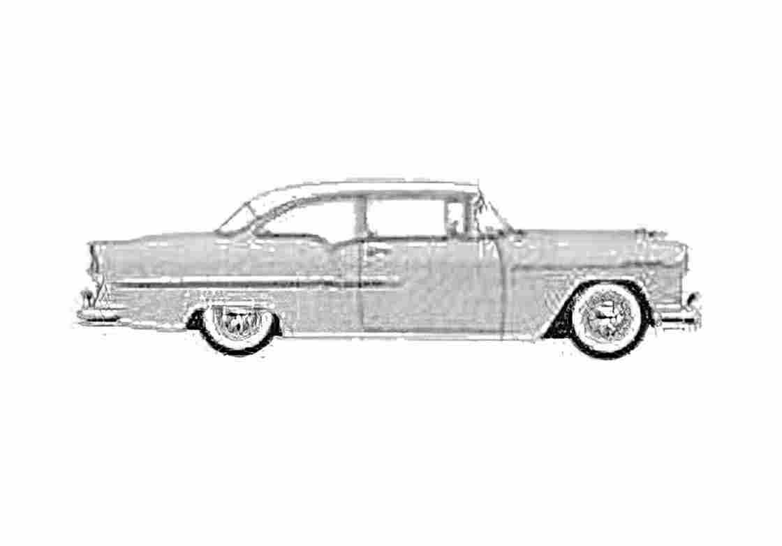 Blueprint Chevrolet Delray Club Coupe 1955 A4 Photo Print