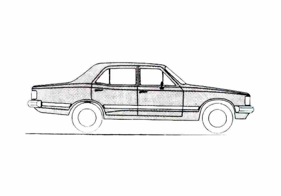 Blueprint Chevrolet Diplomata Sedan 1981 A4 Photo Print