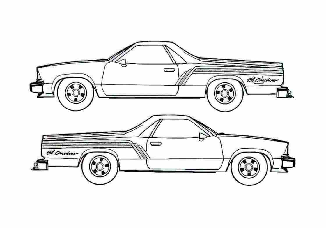 Blueprint Chevrolet El Camino Custom Pick up 1979 A4 Photo Print