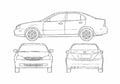 Blueprint Chevrolet Epica Sedan 2004 A4 Photo Print