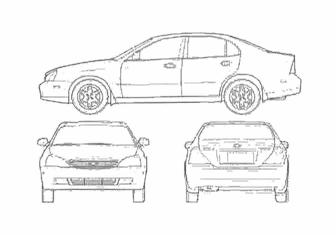 Blueprint Chevrolet Epica Sedan 2004 A4 Photo Print