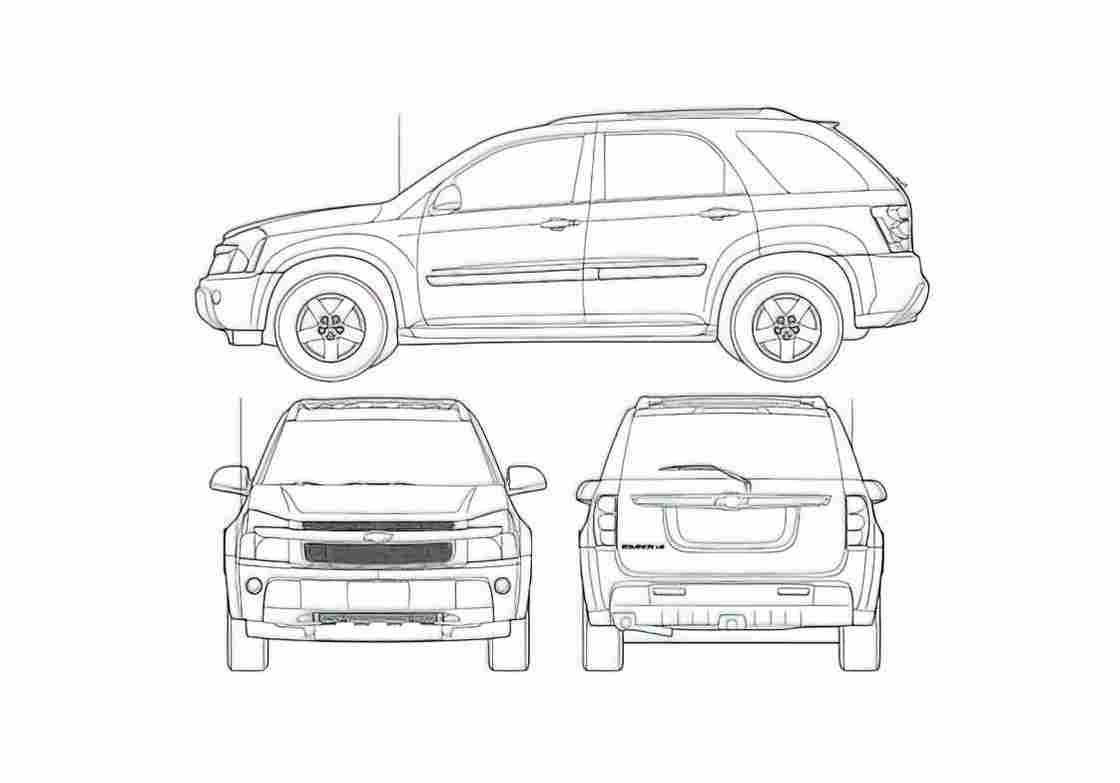 Blueprint Chevrolet Equinox SUV 2006 A4 Photo Print