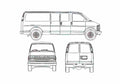 Blueprint Chevrolet Express LWB Van 1996 A4 Photo Print