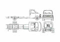 Blueprint Chevrolet Express Truck 1996 A4 Photo Print