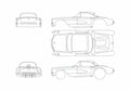 Blueprint Chevrolet Gasser Edition Coupe 1957 A4 Photo Print