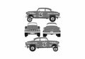Blueprint Chevrolet Gasser Sedan 1953 A4 Photo Print