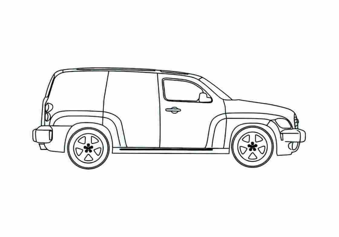 Blueprint Chevrolet HHR Panel Van 2010 A4 Photo Print