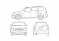 Blueprint Chevrolet HHR Wagon 2007 A4 Photo Print