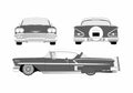 Blueprint Chevrolet Impala Coupe 1958 A4 Photo Print