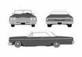 Blueprint Chevrolet Impala Coupe 1964 A4 Photo Print