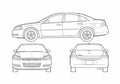 Blueprint Chevrolet Impala LT Sedan 2006 A4 Photo Print