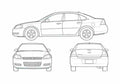 Blueprint Chevrolet Impala LT Sedan 2007 A4 Photo Print