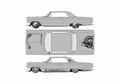 Blueprint Chevrolet Impala Lowrider Coupe 1964 A4 Photo Print