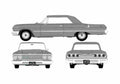 Blueprint Chevrolet Impala SS 2 Door Hardtop Coupe 1963 A4 Photo Print