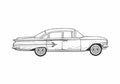 Blueprint Chevrolet Impala Sedan 1960 A4 Photo Print