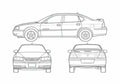 Blueprint Chevrolet Impala Sedan 2005 A4 Photo Print