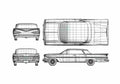 Blueprint Chevrolet Impala Sport Sedan 1959 A4 Photo Print