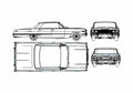 Blueprint Chevrolet Impala Sport Sedan 1963 A4 Photo Print
