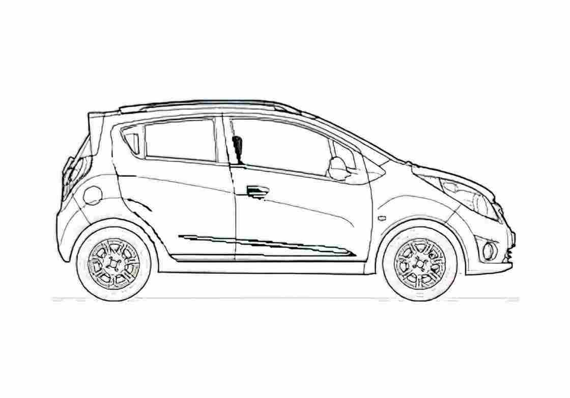 Blueprint Chevrolet Ind Beat It Hatchback 2010 A4 Photo Print