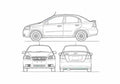 Blueprint Chevrolet KR Aveo 4 door Sedan 2010 A4 Photo Print