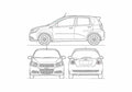 Blueprint Chevrolet KR Aveo 5 Door SUV 2010 A4 Photo Print