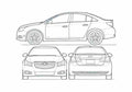 Blueprint Chevrolet KR Cruze RS Sedan 2010 A4 Photo Print