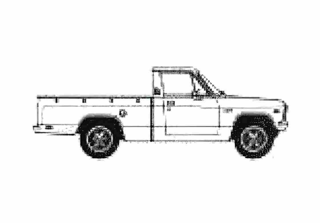 Blueprint Chevrolet LUV Truck 1977 A4 Photo Print