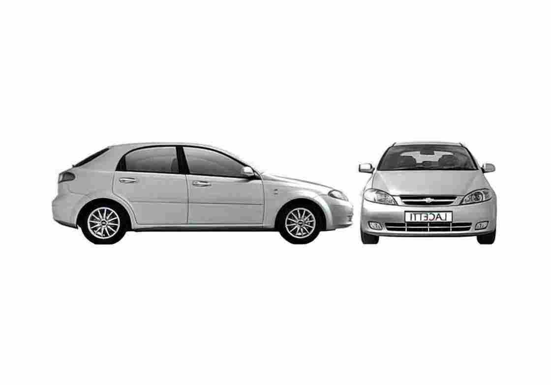 Blueprint Chevrolet Lacetti 5 door Hatchback 2007 A4 Photo Print
