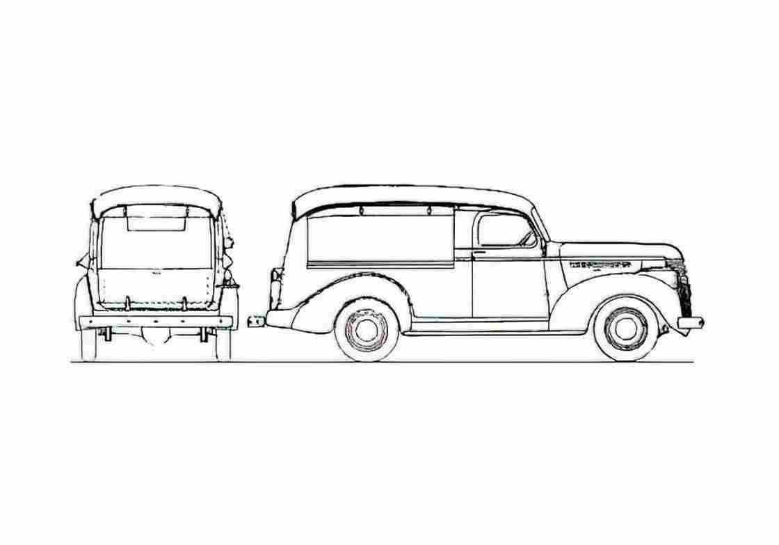 Blueprint Chevrolet Light Delivery Canopy Express Van 1944 A4 Photo Print