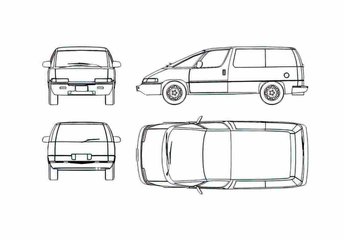 Blueprint Chevrolet Lumina APV Minivan 1991 A4 Photo Print