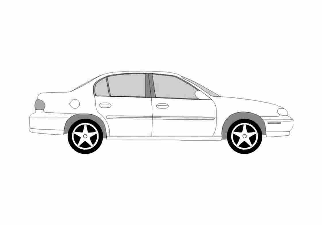 Blueprint Chevrolet Malibu Sedan 1998 A4 Photo Print
