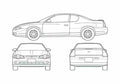 Blueprint Chevrolet Monte Carlo Coupe 2005 A4 Photo Print