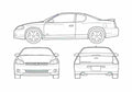 Blueprint Chevrolet Monte Carlo Coupe 2007 A4 Photo Print
