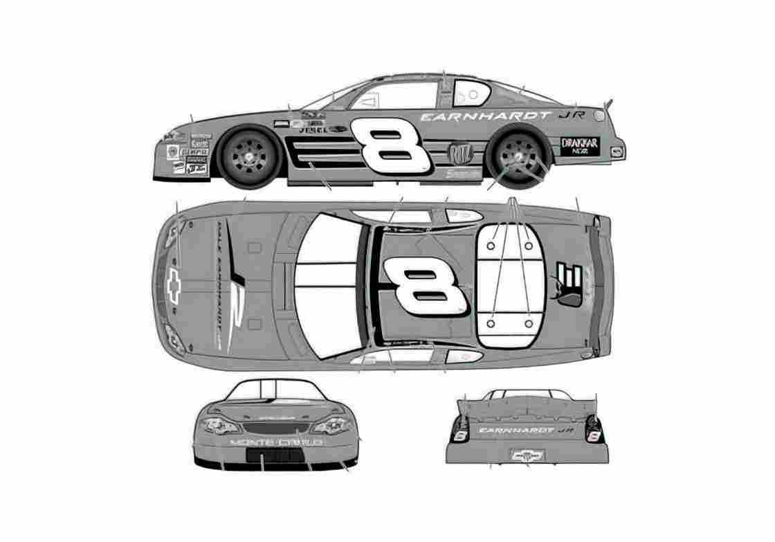 Blueprint Chevrolet Monte Carlo No 8 Dale Earnhardt Jr Coupe 2003 A4 Photo Print