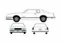 Blueprint Chevrolet Monte Carlo SS Aeroback Coupe 1987 A4 Photo Print