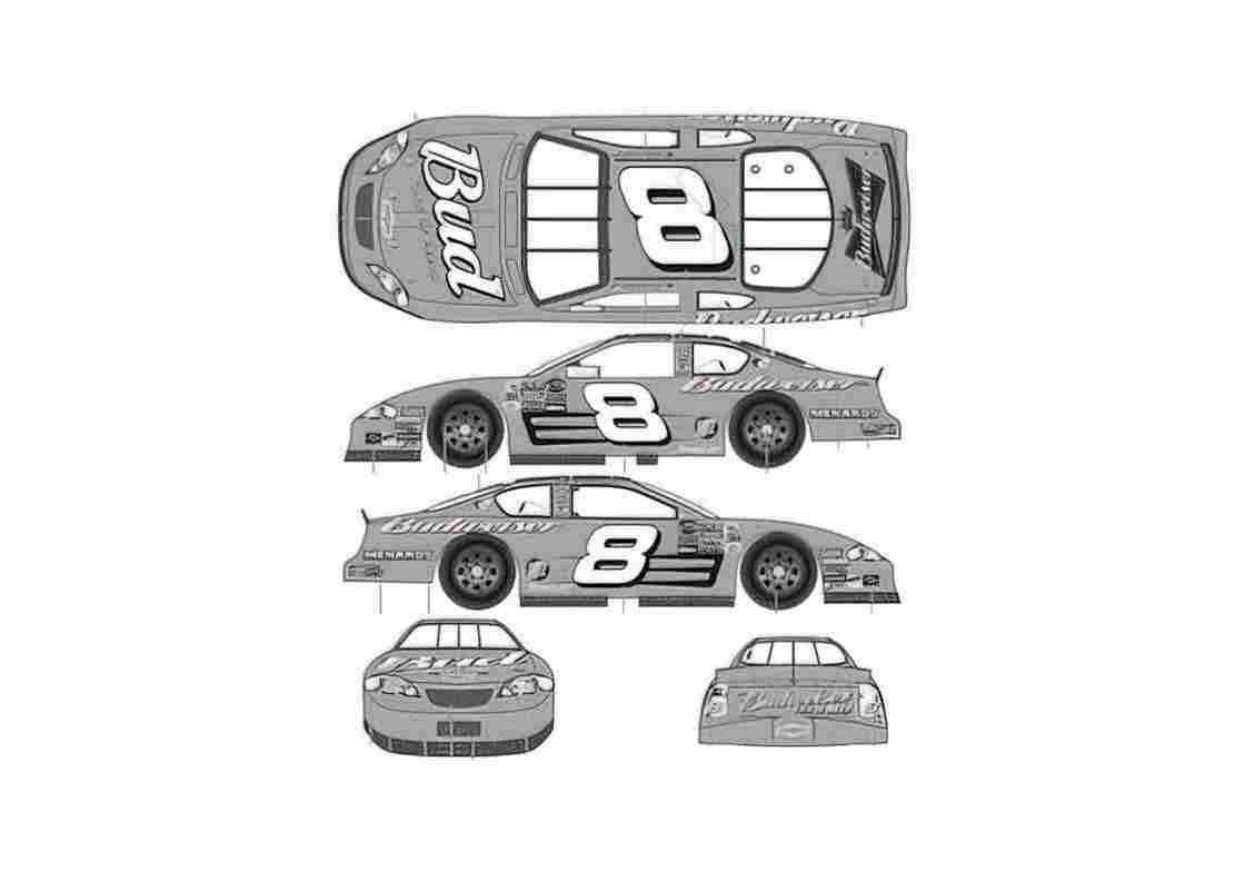 Blueprint Chevrolet Monte Carlo SS No 8 Dale Earnhardt Jr Budweiser C A4 Photo Print