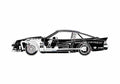 Blueprint Chevrolet Monza Racer Coupe 1980 A4 Photo Print